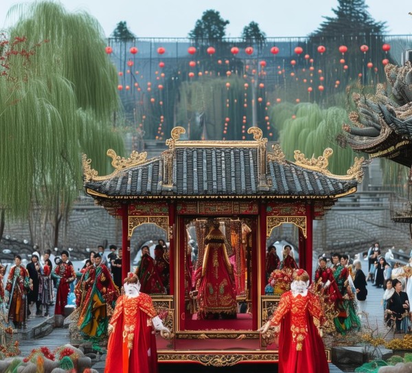 穿越时空的八抬大轿婚礼，传统仪式的现代演绎